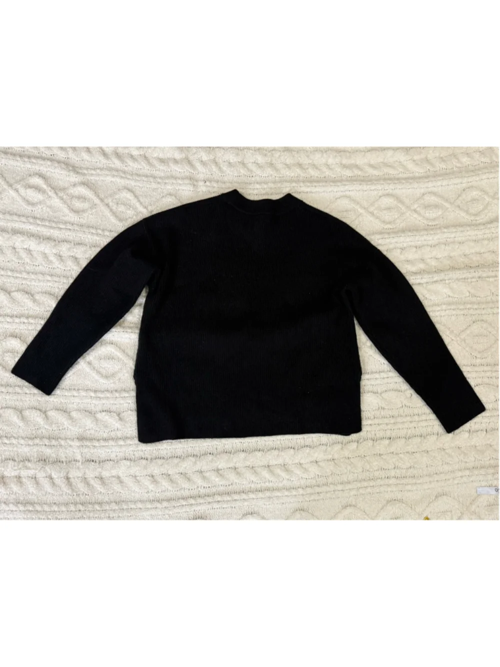 Everlane Black Cashmere Ribbed Crew Neck Sweater Small